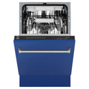ZLINE 18-Inch Tallac Series 3rd Rack Top Control Dishwasher in Blue Matte with Stainless Steel Tub, 51dBa (DWV-BM-18)