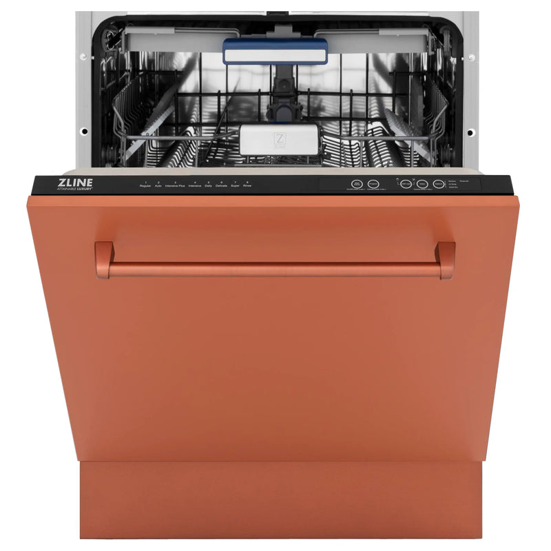 ZLINE 18-Inch Tallac Series 3rd Rack Top Control Dishwasher in Copper with Stainless Steel Tub, 51dBa (DWV-C-18)