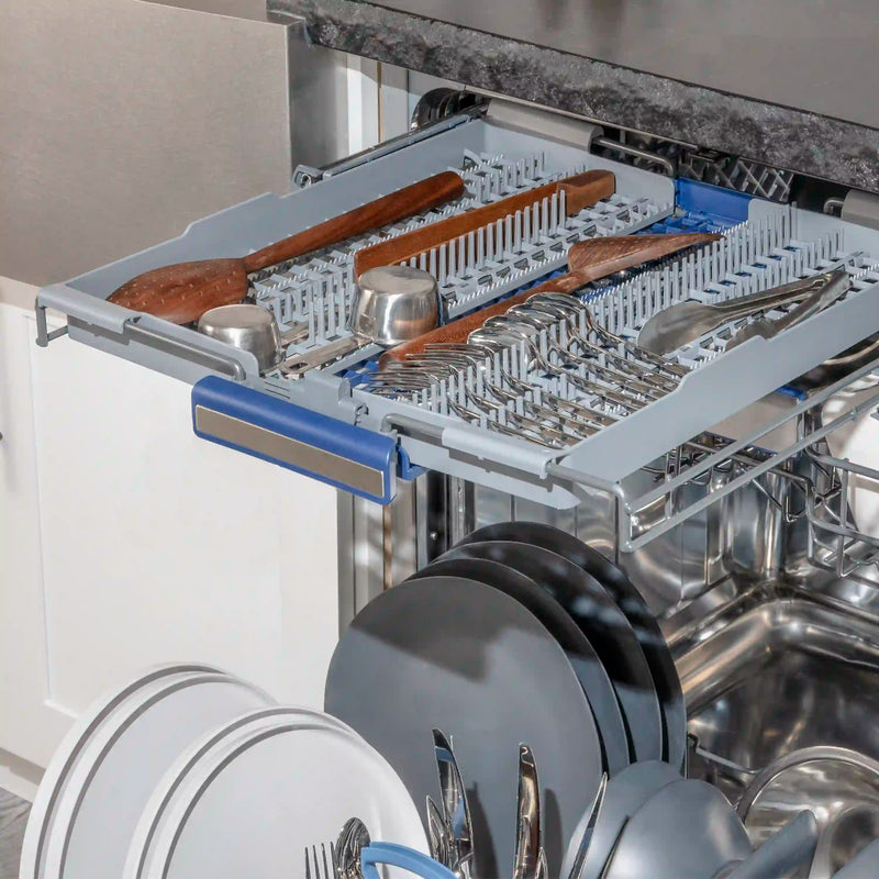 ZLINE 24-Inch Tallac Series 3rd Rack Dishwasher in DuraSnow with Stainless Steel Tub, 51dBa (DWV-SN-24)