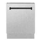ZLINE Autograph Edition 24-Inch 3rd Rack Top Control Tall Tub Dishwasher in Satin Stainless Steel with Matte Black Handle, 51dBa (DWVZ-SN-24-MB)