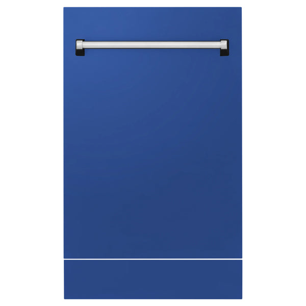 ZLINE 18-Inch Tallac Series 3rd Rack Top Control Dishwasher in Blue Matte with Stainless Steel Tub, 51dBa (DWV-BM-18)