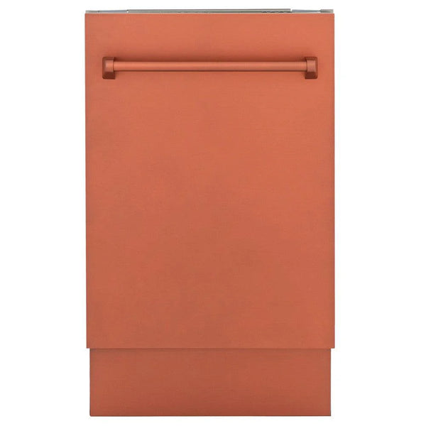 ZLINE 18-Inch Tallac Series 3rd Rack Top Control Dishwasher in Copper with Stainless Steel Tub, 51dBa (DWV-C-18)