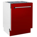 ZLINE 24-Inch Tallac Series 3rd Rack Dishwasher in Red Gloss with Stainless Steel Tub, 51dBa (DWV-RG-24)