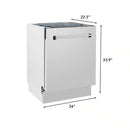 ZLINE 5-Piece Appliance Package - 30-Inch Paramount Induction Range, Wall Mount Range Hood, 36-Inch French Door Refrigerator, Dishwasher, and 30-Inch Microwave Drawer in Stainless Steel
