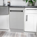 ZLINE Autograph Edition 18-Inch Compact 3rd Rack Top Control Dishwasher in Stainless Steel with Matte Black Handle, 51dBa (DWVZ-304-18-MB)