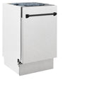 ZLINE Autograph Edition 18-Inch Compact 3rd Rack Top Control Dishwasher in Satin Stainless Steel with Matte Black Handle, 51dBa (DWVZ-SN-18-MB)