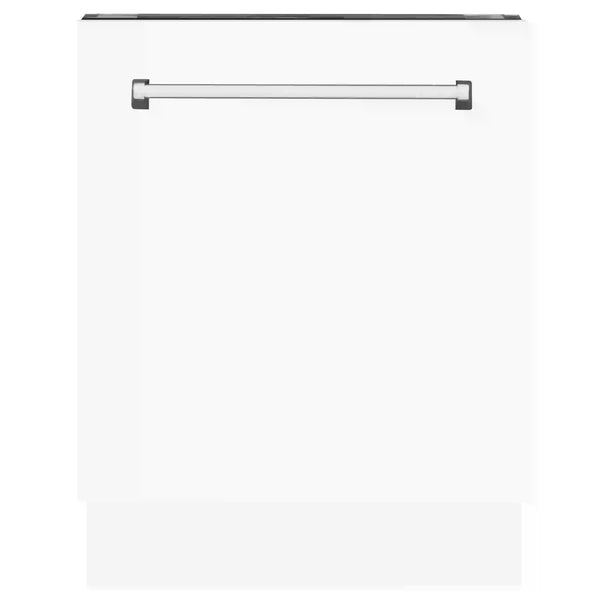 ZLINE 24-Inch Tallac Series 3rd Rack Dishwasher in White Matte with Stainless Steel Tub, 51dBa (DWV-WM-24)