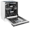 ZLINE Autograph Edition 24-Inch 3rd Rack Top Control Tall Tub Dishwasher in White Matte with Matte Black Handle, 51dBa (DWVZ-WM-24-MB)