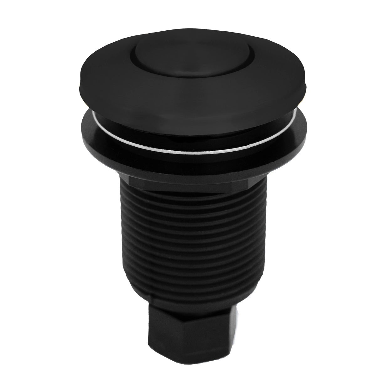 Garbage disposal air switch button, matte black cap with round push surface