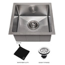ZLINE 15-Inch Boreal Undermount Single Bowl Fingerprint Resistant Stainless Steel Bar Kitchen Sink (SUS-15S)
