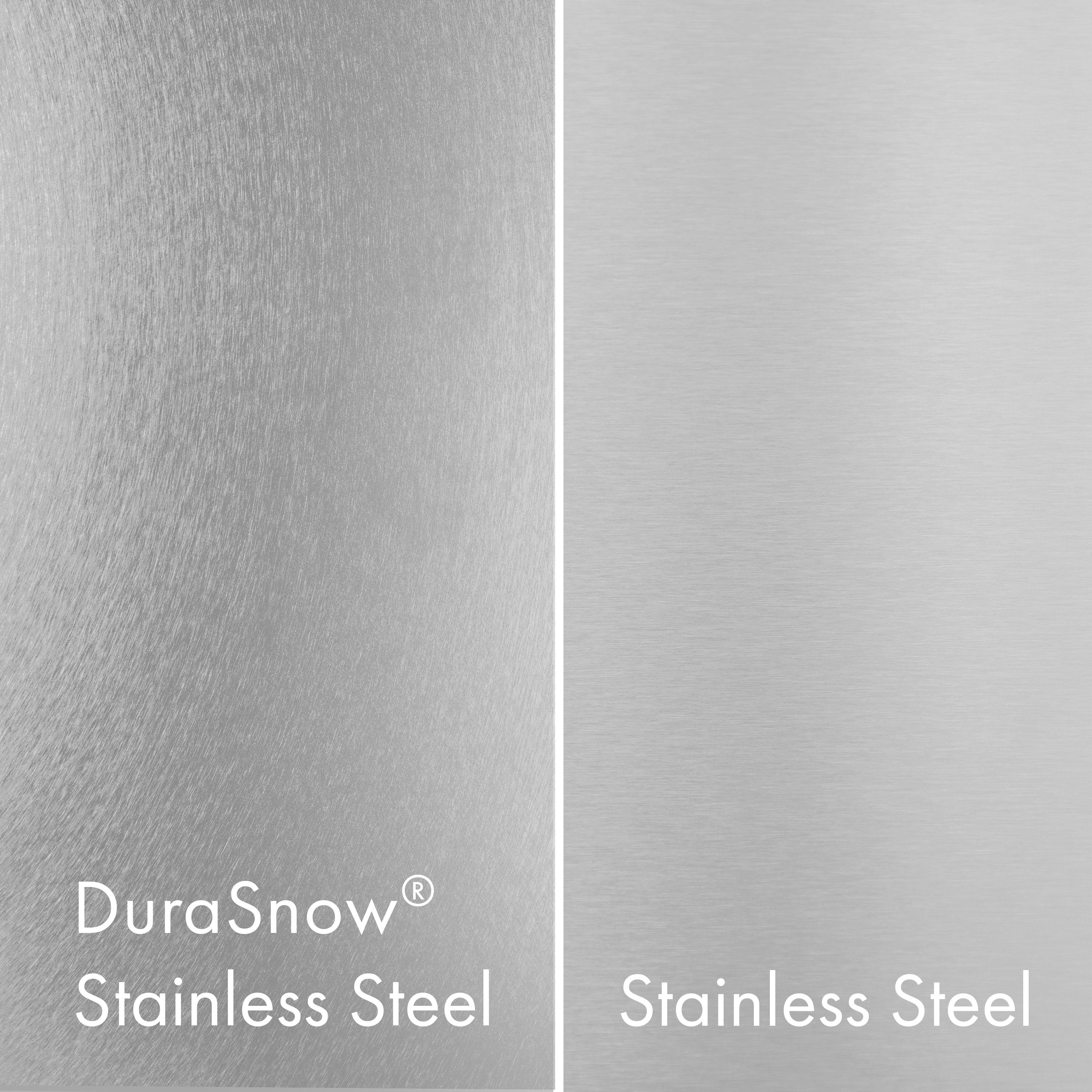 DuraSnow stainless steel finish close-up with satin texture