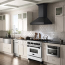 ZLINE Legacy Series Autograph Edition 36-inch Dual Fuel Range with Gas Stove and 4.6 Cu. Ft. Electric Oven in Fingerprint Resistant Satin Stainless Steel with White Matte Door and Matte Black Accents (RASZ-WM-36-MB)