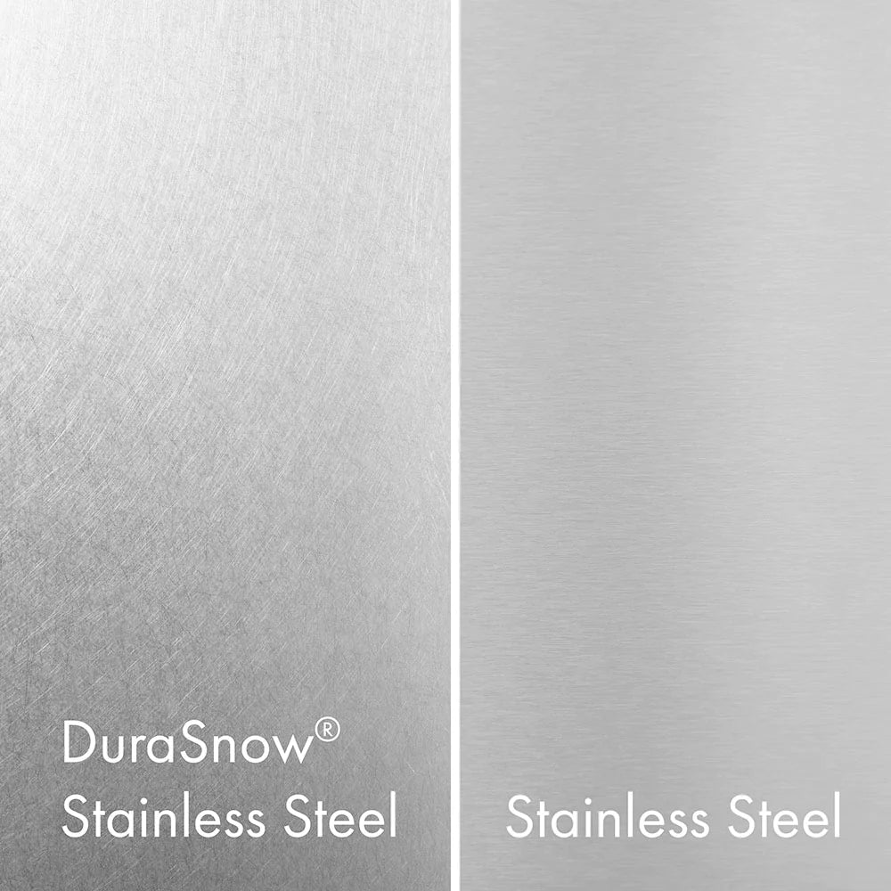 Stainless steel finish with DuraSnow protective coating