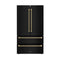 ZLINE Autograph 36-Inch Counter-Depth Refrigerator in Black Stainless Steel and Bronze Helix Handles (RFMZ-36-BS-KCB)