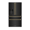 ZLINE Autograph 36-Inch Counter-Depth Fridge w/ Water Dispenser in Black Stainless Steel & Bronze Helix Handles (RFMZ-W36-BS-KCB)