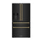 ZLINE Autograph 36-Inch Counter-Depth Fridge w/ Water Dispenser in Black Stainless Steel & Gold Helix Handles (RFMZ-W-36-BS-KG)