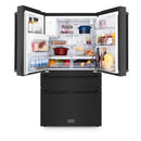 ZLINE 5-Piece Appliance Package - 48-Inch Classic Gas Range, Wall Mount Range Hood, 36-Inch French Door Refrigerator with Water Dispenser, Dishwasher, and 30-Inch Microwave Drawer in Black Stainless Steel