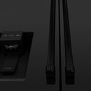 ZLINE 4-Piece Appliance Package - 48-Inch Dual Fuel Range, Refrigerator with Water Dispenser, Convertible Wall Mount Hood, and 3-Rack Dishwasher in Black Stainless Steel