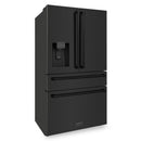 ZLINE 5-Piece Appliance Package - 48-Inch Classic Gas Range, Wall Mount Range Hood, 36-Inch French Door Refrigerator with Water Dispenser, Dishwasher, and 30-Inch Microwave Drawer in Black Stainless Steel