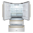 ZLINE Autograph 36-Inch Counter-Depth Refrigerator in Stainless Steel and Bronze Helix Handles (RFMZ-36-KCB)
