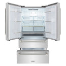 ZLINE Autograph 36-Inch Counter-Depth Refrigerator in Stainless Steel and Nickel Helix Handles (RFMZ-36-KPN)