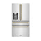 ZLINE Autograph 36-Inch Stainless Counter-Depth Fridge w/ Water Dispenser & Bronze Helix Handles (RFMZ-W-36-KCB)