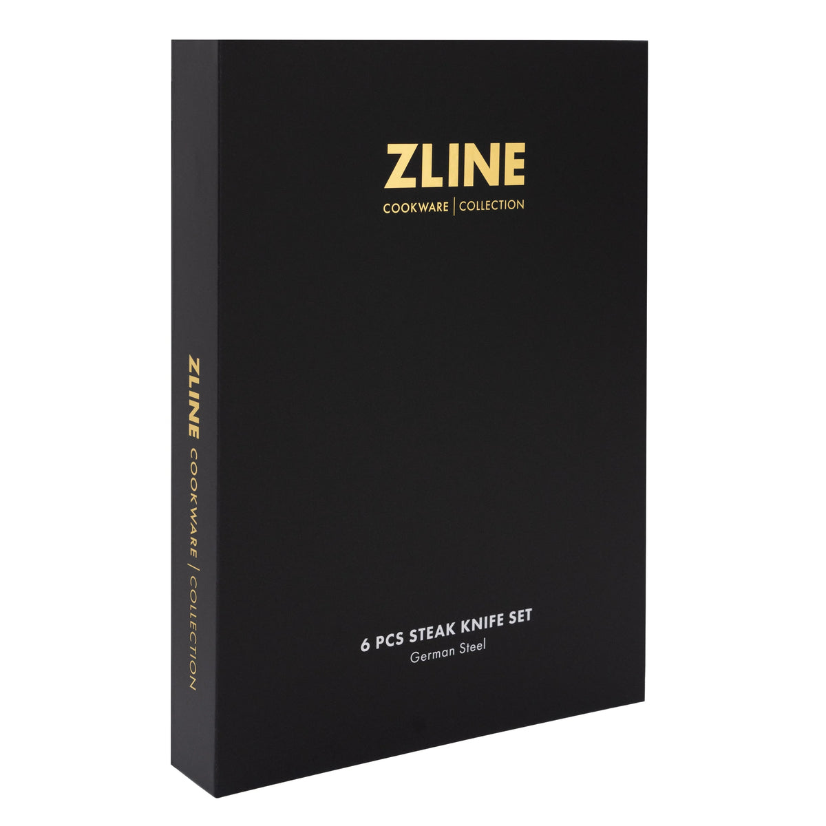 Black ZLINE 6 pcs steak knife set box with gold logo and product title