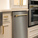 ZLINE Autograph 24-Inch Monument 3rd Rack Dishwasher with Polished Gold Helix Handle, 45dBa (DWMTZ-30424-KG)