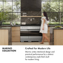 ZLINE 48-Inch 6.7 Cu. Ft. Marino Double Oven Dual Fuel Range in Black Stainless Steel with 8 Brass Burners (MDRB-BR-48)