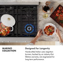 ZLINE Autograph Edition 48-Inch 6.7 Cu. Ft. Marino Double Oven Dual Fuel Range with 8 Burner Gas Cooktop in Satin Stainless Steel with White Matte Doors and Champagne Bronze Accents (MDRSZ-WM-48-CB)