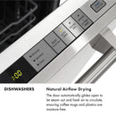 ZLINE Autograph Edition 24-Inch 3rd Rack Top Touch Control  Dishwasher in Black Stainless Steel with Champagne Bronze Handle, 45 dBa (DWMTZ-BS-24-CB)