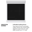 ZLINE 24-Inch 3.2 Cu. Ft. Paramount Induction Range with 3 Element Cooktop and Electric Convection Oven in Satin Stainless Steel with White Matte Door (SINRS-WM-24)