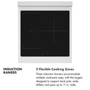 ZLINE Autograph Edition 24-Inch 3.2 Cu. Ft. Paramount Induction Range with 3 Element Cooktop and Electric Convection Oven in Satin Stainless Steel with White Matte Door and Matte Black Accents (SINRSZ-WM-24-MB)