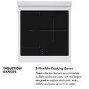 ZLINE Autograph Edition 24-Inch 3.2 cu. ft. Paramount Induction Range with 3 Element Cooktop and Electric Convection Oven in Stainless Steel with White Matte Door and Matte Black Accents (SINRZ-WM-24-MB)