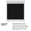 ZLINE Autograph Edition 24-Inch 3.2 cu. ft. Paramount Induction Range with 3 Element Cooktop and Electric Convection Oven in Satin Stainless Steel with White Matte Door and Polished Gold Accents (SINRSZ-WM-24-G)