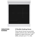 ZLINE Autograph Edition 24-Inch 3.2 Cu. Ft. Paramount Induction Range with 3 Element Cooktop and Electric Convection Oven in Stainless Steel with White Matte Door and Polished Gold Accents (SINRZ-WM-24-G)