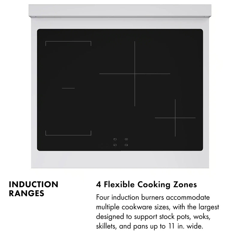 ZLINE 30-Inch, 4.2 Cu. Ft. Paramount Induction Range with 4 Element Cooktop and Electric Convection Oven in Stainless Steel with Polished Gold Accents (SINRZ-30-G)