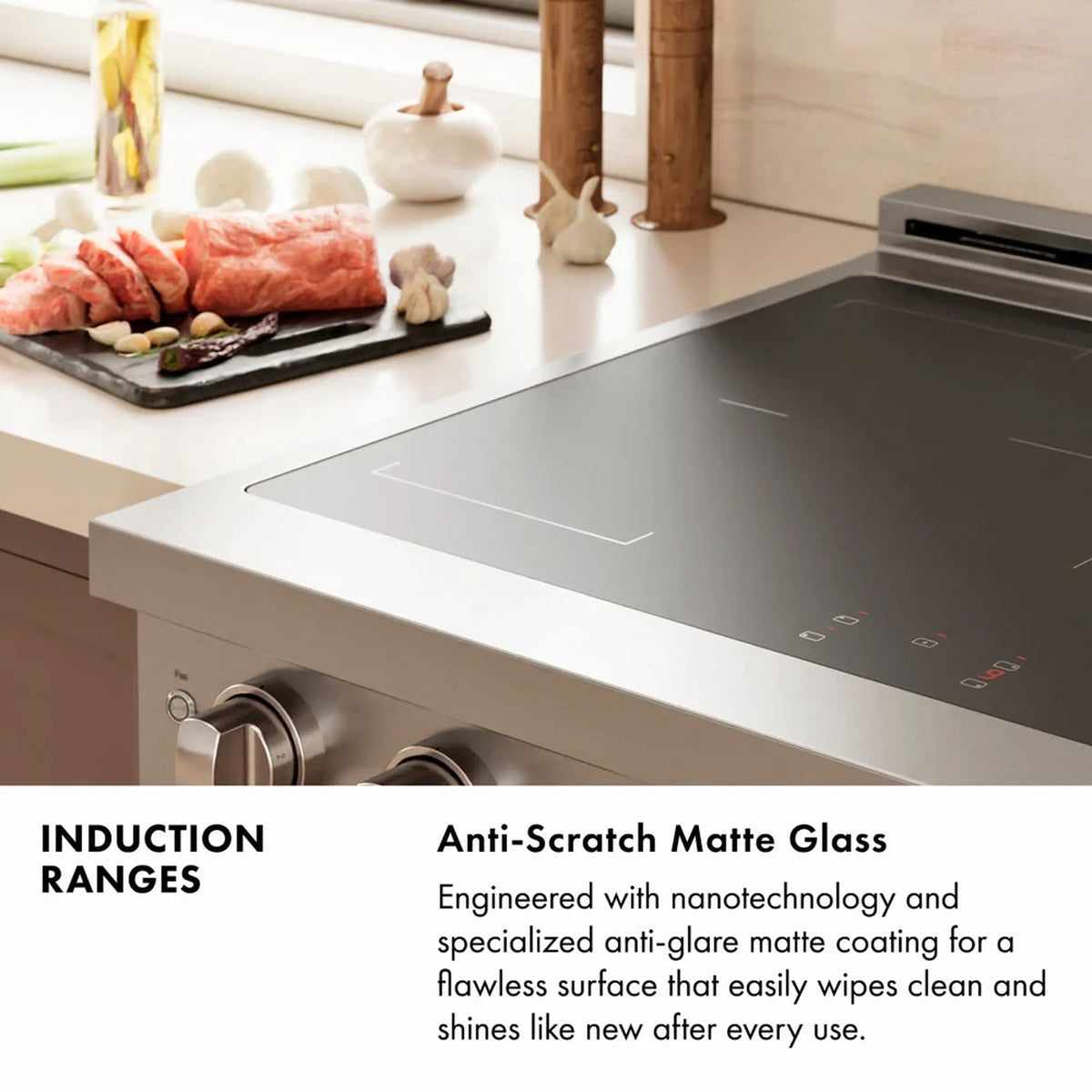 ZLINE Autograph Edition 48-Inch Paramount Induction Range with 7 Element Cooktop and 6.7 Cu. Ft. Electric Double Oven in Stainless Steel with Champagne Bronze Accents (SINRZ-48-CB)