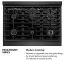 ZLINE Autograph 36-Inch 5.2 Cu. Ft. Gas Range with 6 Burner Cooktop and Convection Gas Oven in Black Satin and Gold Accents (SGRBSZ-36-G)