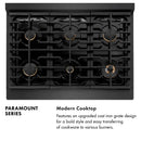 ZLINE 36-Inch 5.2 Cu. Ft. Paramount Dual Fuel Range with Gas Cooktop in Black Satin Stainless Steel with 6 Brass Burners (SDRBS-BR-36)
