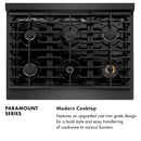 ZLINE 36-Inch 5.2 Cu. Ft. Paramount Dual Fuel Range with 6 Burner Gas Cooktop and Electric Convection Oven in Black Satin (SDRBS-36)
