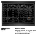 ZLINE 36-Inch 5.2 Cu. Ft. Paramount Gas Range with 6 Burner Cooktop and Convection Gas Oven in Black Satin (SGRBS-36)