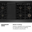 ZLINE Autograph 48-Inch 6.7 Cu. Ft. Paramount Double Oven Gas Range with 8 Burner Cooktop in Black Satin and Gold Accents (SGRBSZ-48-G)