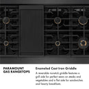 ZLINE Autograph 48-Inch Paramount Gas Rangetop with 8 Burners and Porcelain Cooktop in Black Satin with Champagne Accents (SRTBSZ-48-CB)