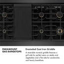 ZLINE Designer 48-Inch Paramount Gas Rangetop with 8 Burners in Black Satin with Matte Black and Champagne Accents (SRTBSZ-48-MBCB)
