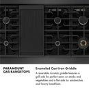 ZLINE 48-Inch Paramount Gas Rangetop with 8 Burners and Porcelain Cooktop in Black Satin Stainless Steel (SRTBS-48)