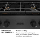 ZLINE 30-Inch Paramount Gas Rangetop with 4 Brass Burners and Porcelain Cooktop in Black Satin Stainless Steel (SRTBS-BR-30)