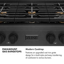 ZLINE 36-Inch Paramount Gas Rangetop with 6 Brass Burners and Porcelain Cooktop in Black Satin Stainless Steel (SRTBS-BR-36)