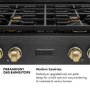ZLINE Autograph 30-Inch Paramount Gas Rangetop with 4 Burners and Porcelain Cooktop in Black Satin and Champagne Bronze Accents (SRTBSZ-30-CB)