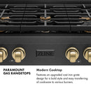 ZLINE Autograph 36-Inch Paramount Gas Rangetop with 6 Burners and Porcelain Cooktop in Black Satin with Champagne Accents (SRTBSZ-36-CB)